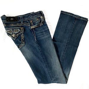 Miss Me Slim Bootcut Jeans Women's Sz 28 Studded Flap Pockets GUC